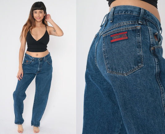 Y2K Twenty X High Waist Straight Leg Blue Denim Jeans Men's 34/35 x 32