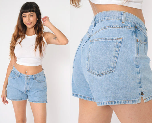 90s Gap Factory Store Jean Shorts Light Wash High Waisted Denim Large