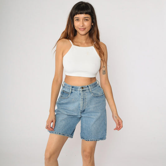 90s Backroad High-Waisted Denim Shorts Blue Small S