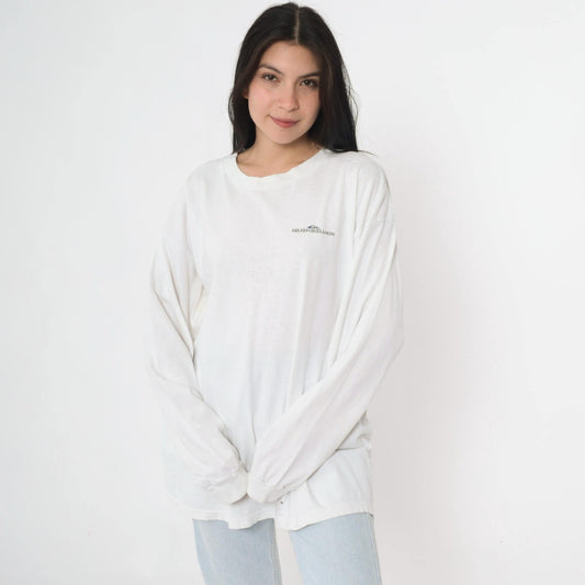 90s Quiksilver Boardriding Long Sleeve Graphic T-Shirt White Extra Large XL