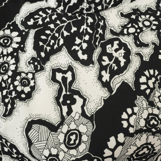 70s Chapter Two Paisley Maxi Dress Black White Mock Neck Sleeveless Medium