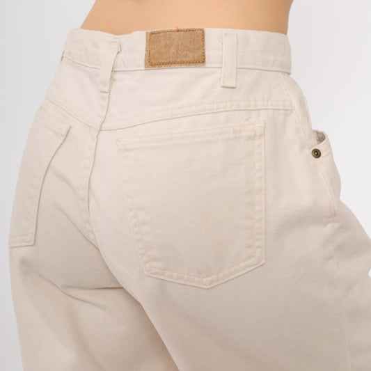 90s Hunt Club Cream Denim Shorts High Waisted Cotton Relaxed Medium