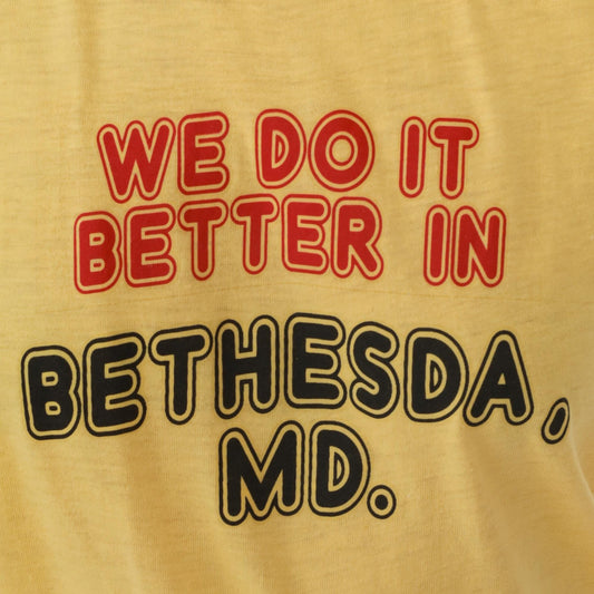 80s Bethesda Maryland Sneakers Graphic Tee Yellow We Do It Better Large