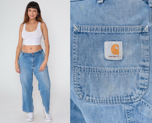 90s Carhartt Relaxed Fit Denim Jeans 38x30 Blue Workwear
