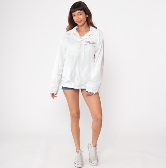 80s WASP Women Airforce Service Pilots Commemorative Windbreaker White Medium