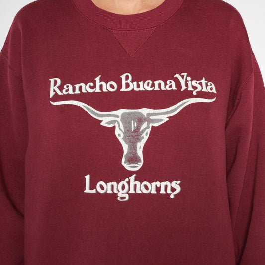 90s Russell Athletic Burgundy Longhorns Crewneck Sweatshirt Large L