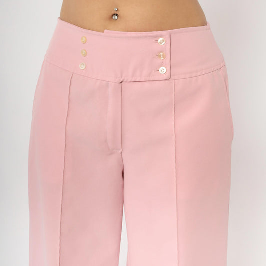 70s Sears Jr Bazaar Pink High Waisted Bell Bottom Pants Small