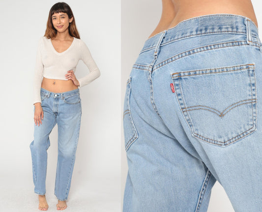 Y2K Levi's Light Blue Straight Leg Button Fly Jeans Men's 36