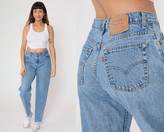 90s Levi's Light Wash High Waisted Straight Leg Jeans Medium M