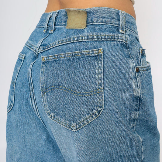 90s Lee High-Waisted Straight Leg Jeans Medium Wash Denim Large L