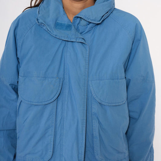 80s London Fog Periwinkle Puffer Jacket Down-Filled Raglan Small