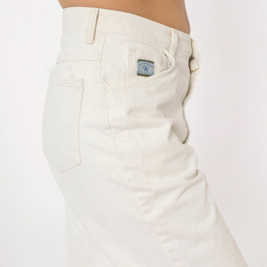 90s Wrangler White Cotton Denim High-Rise Straight Jeans Women's 29