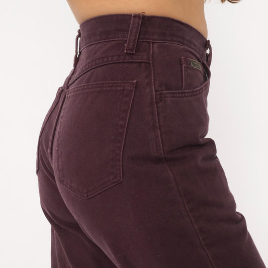 90s Wrangler High Waisted Jeans Plum Wine Purple Straight Leg Small S