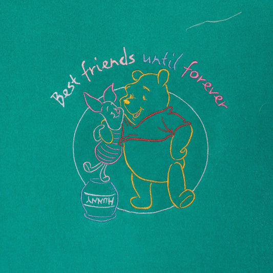 90s Winnie the Pooh Piglet Embroidered Sweatshirt Teal Crewneck Extra Large XL
