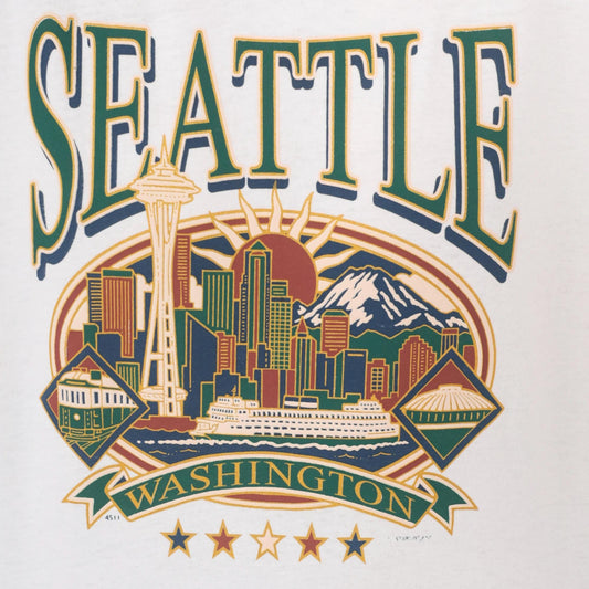 90s Seattle Washington Space Needle Graphic Tee White Cotton Large L