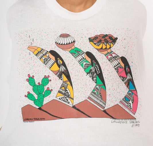 90s Lawrence Vargas Harvest Maidens Southwestern Graphic Tee White Cotton Extra Large XXL