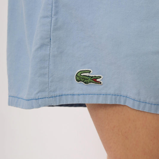 80s Izod Lacoste Light Blue Swim Trunks Crocodile Logo Men's Small