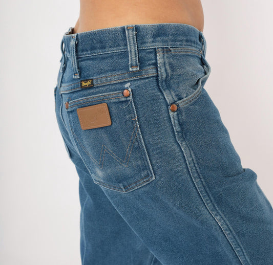 90s Wrangler Straight Leg Jeans Medium Wash Denim Blue Cotton 35 x 32