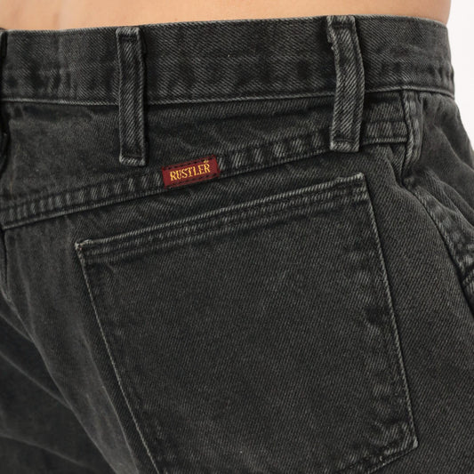 90s Rustler Faded Black High Rise Straight Leg Jeans 36x32