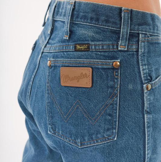 90s Wrangler Cowboy Cut Jeans Straight Leg High Rise Medium Wash 34x33