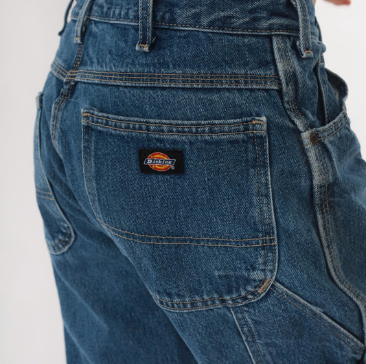 Dickies Carpenter Jeans 90s Cobalt Blue Denim Straight Leg Utility 33x32