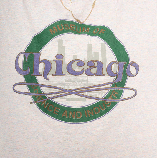 90s Chicago Museum of Science and Industry Graphic Tee Heather Grey Cotton Large