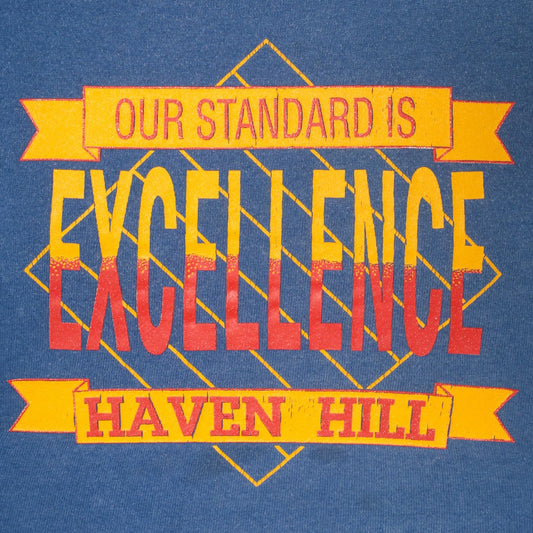 90s Jerzees Haven Hill Cropped Sweatshirt Cobalt Blue Graphic Crewneck Extra Large XL