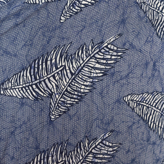 90s Kono Fern Leaf Wrap Dress Cobalt Navy Midi A-Line Small S