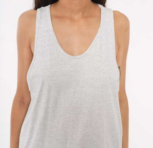 90s Dodger Grey Tank Top Heather Ash Cotton Sleeveless Tee Large L