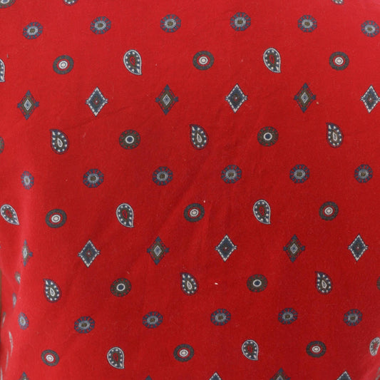 80s Van Heusen Reversible Denim Vest Navy Blue Red Paisley Cotton Small