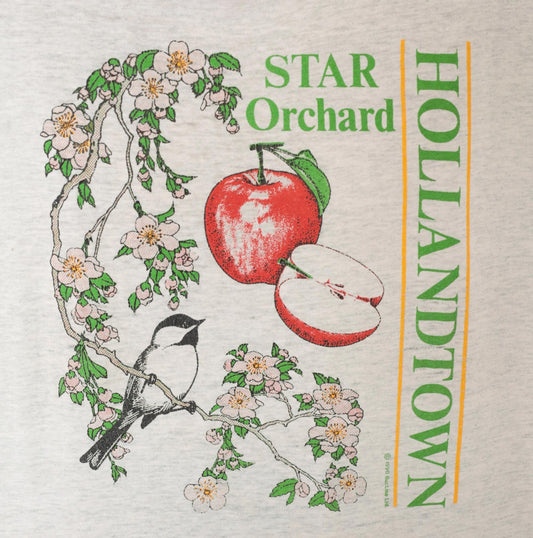 90s Screen Stars Best Apple Blossom Chickadee Graphic Tee Grey Extra Large XL