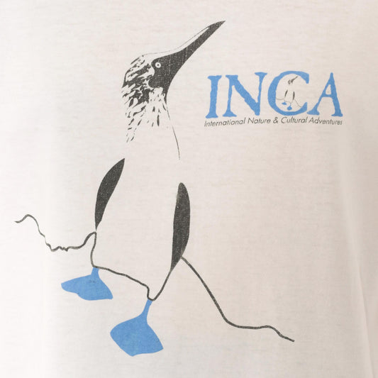 90s Hanes Blue Footed Booby INCA Wildlife Graphic Tee White Cotton Medium