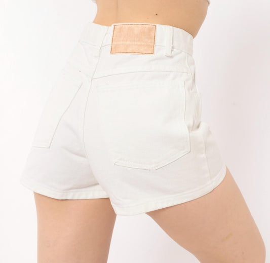 90s Moda INTL White Denim Shorts High Waist Five Pocket Cotton XS