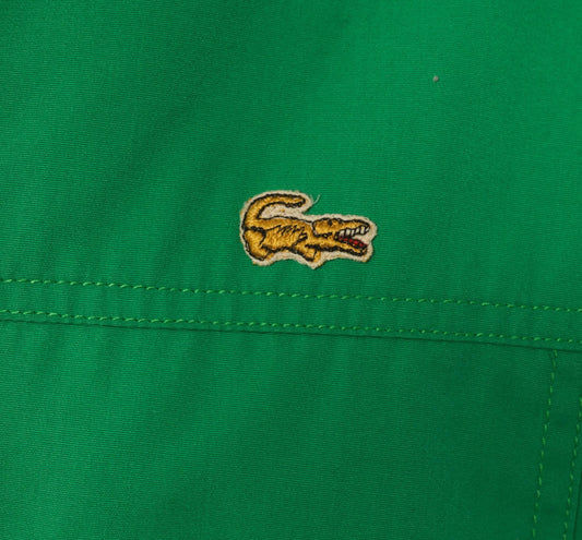 70s Alligator Green Zip Front Windbreaker Cotton Jacket Medium