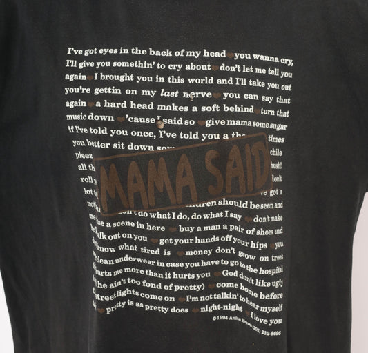 90s Mama Said 1994 Graphic Tee Black Cotton Distressed Plus Size XXL