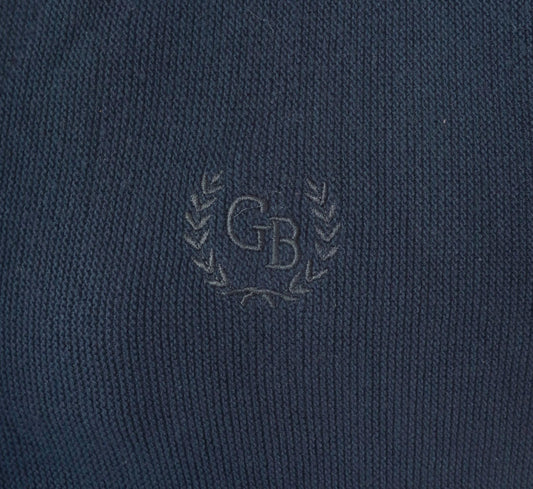 Geoffrey Beene Navy Cardigan V-Neck Button Front Knit Sweater Medium M