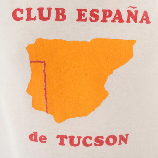 80s Club España Tucson Souvenir Tee White V-Neck Spain Map Print Large