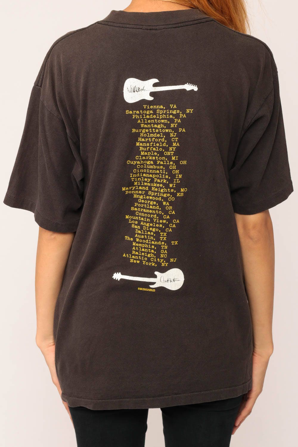 Jeff Beck Santana Band Tee Black Cotton T-Shirt Large