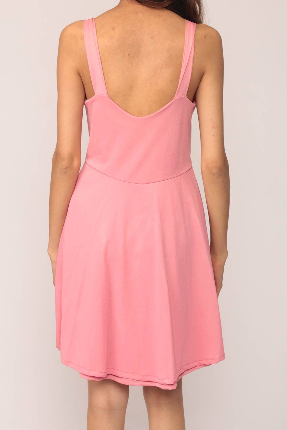 70s Pink Slip Dress Empire Waist Plunging V-Neck Mini Lingerie Small Medium