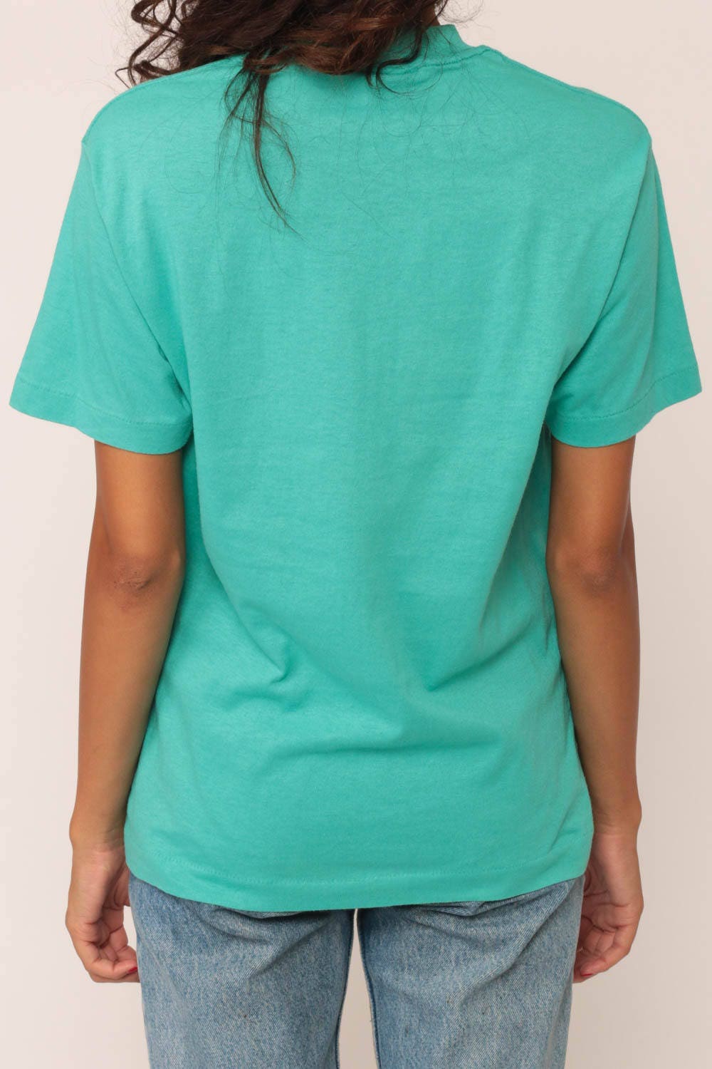 90s Florida Bad to the Bone Fish Graphic T-Shirt Turquoise Medium