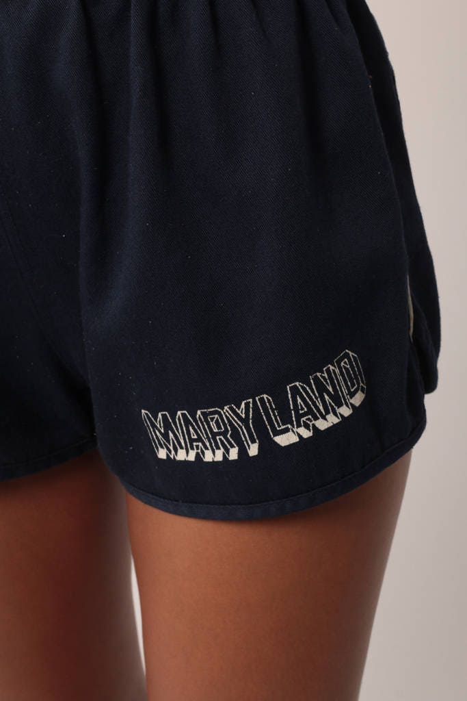 Champion Maryland Running Shorts 80s Navy High Waist Small Medium