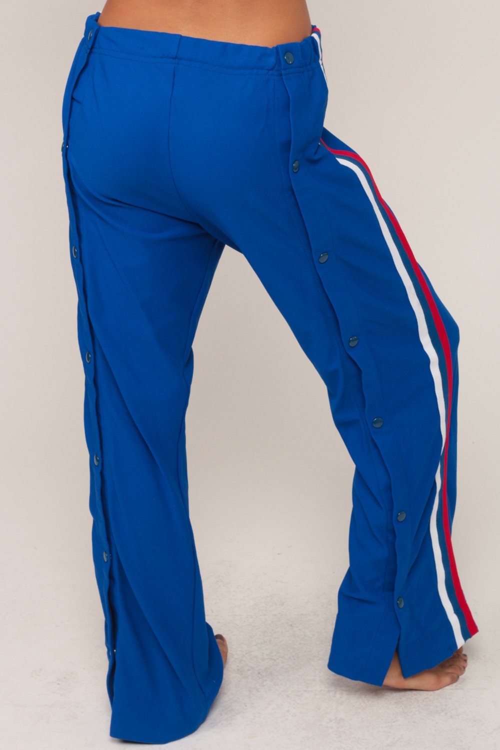 90s Los Angeles Clippers NBA Tearaway Track Pants Blue Nylon Unisex Medium Large