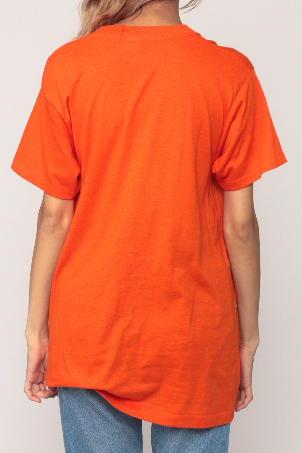 80s Spokane Washington State Graphic T-Shirt Burnout Orange Extra Large XL