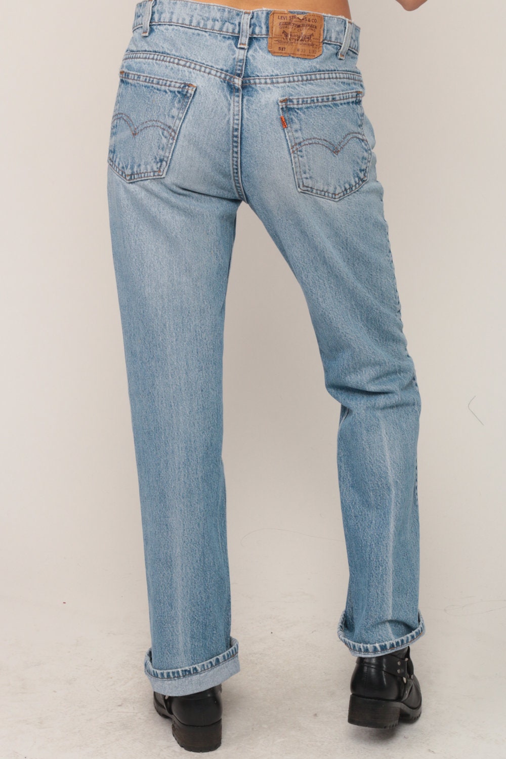 Levi's 517 80s High Waist Bootcut Jeans Blue Denim Large 12
