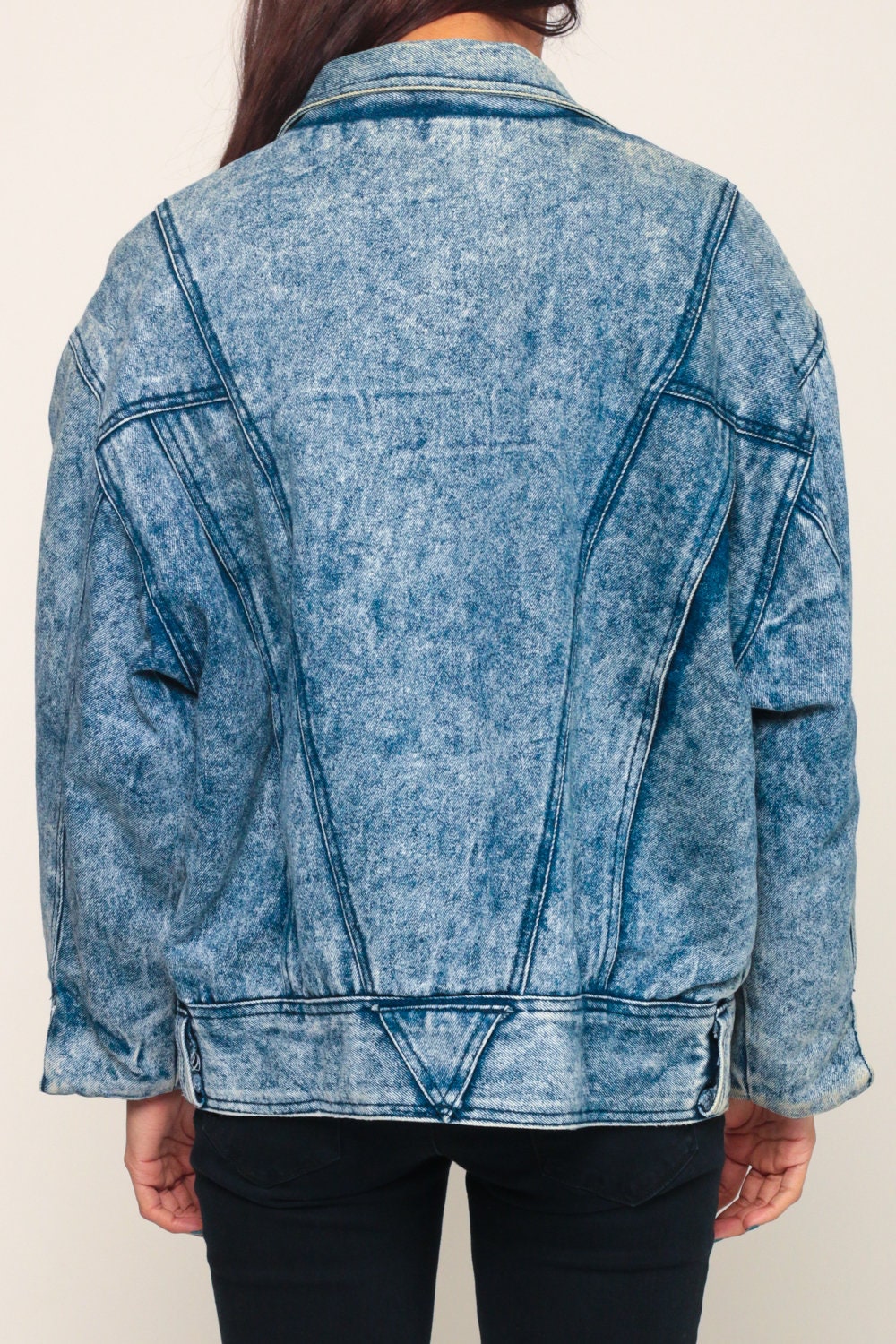 80s Sergio Valente Acid Wash Denim Jacket Blue Trucker Large