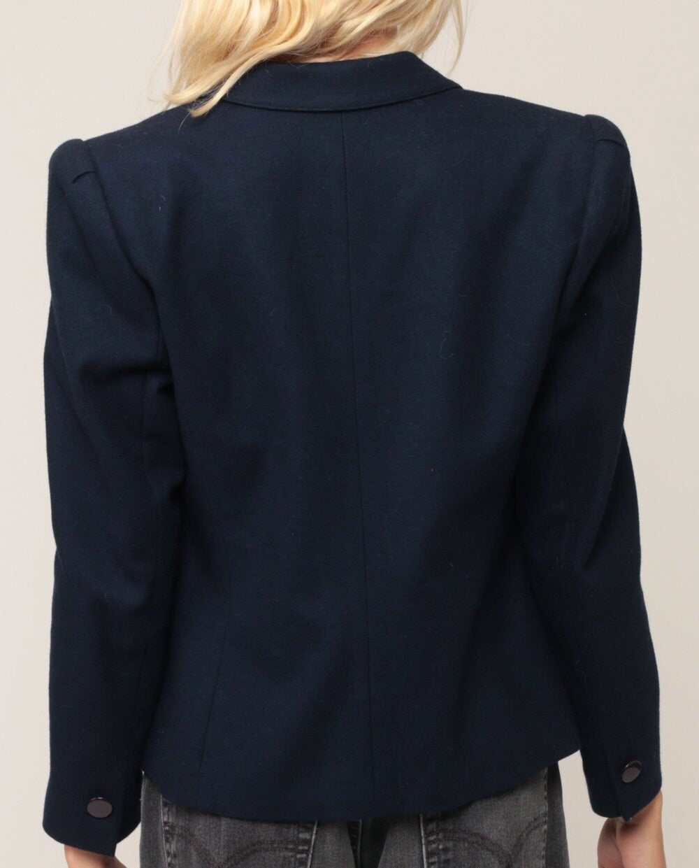 80s Sasson Wool Blazer Navy Blue Jacket Small