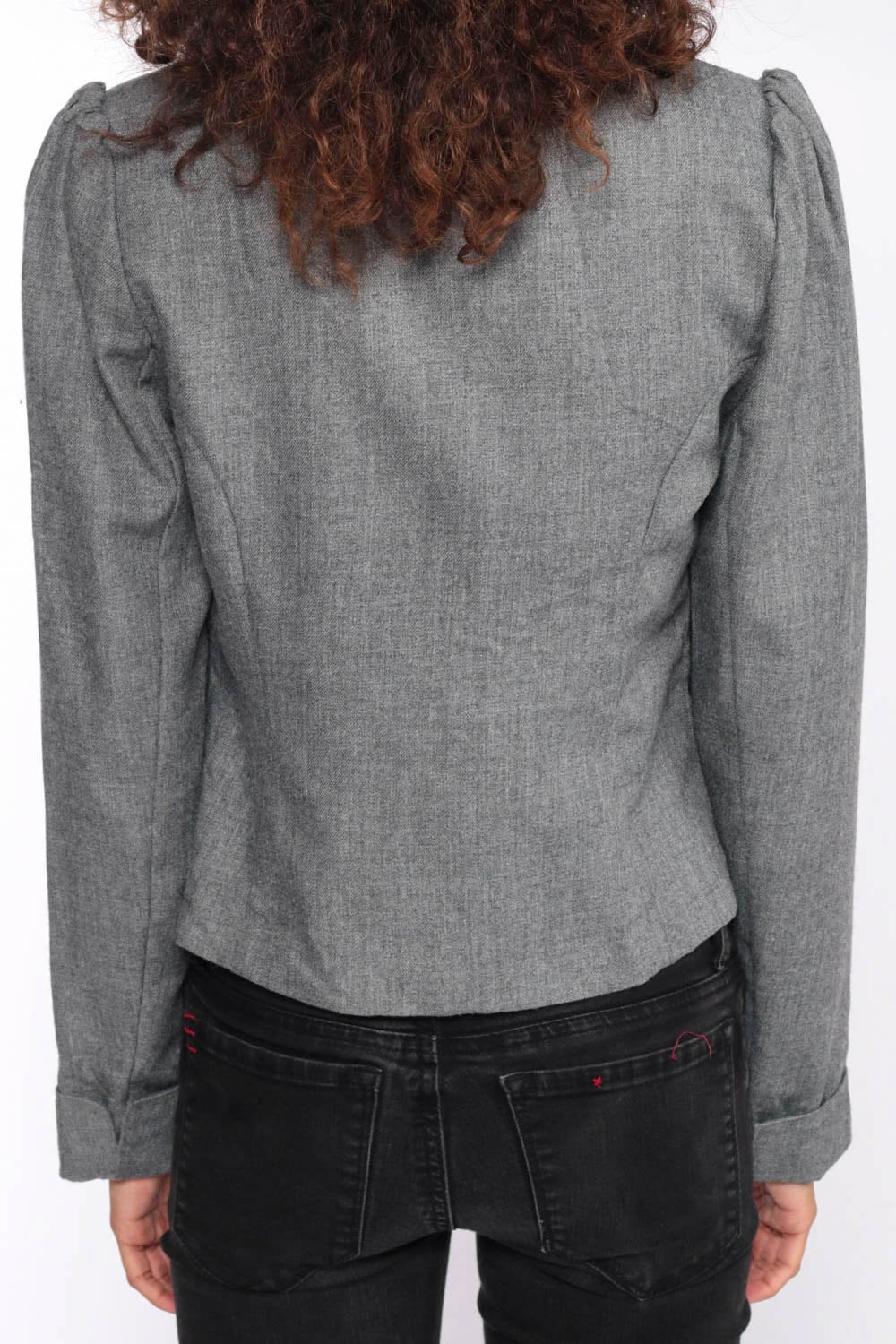 80s Wrangler Puff Sleeve Blazer Grey Jacket Extra Small XS