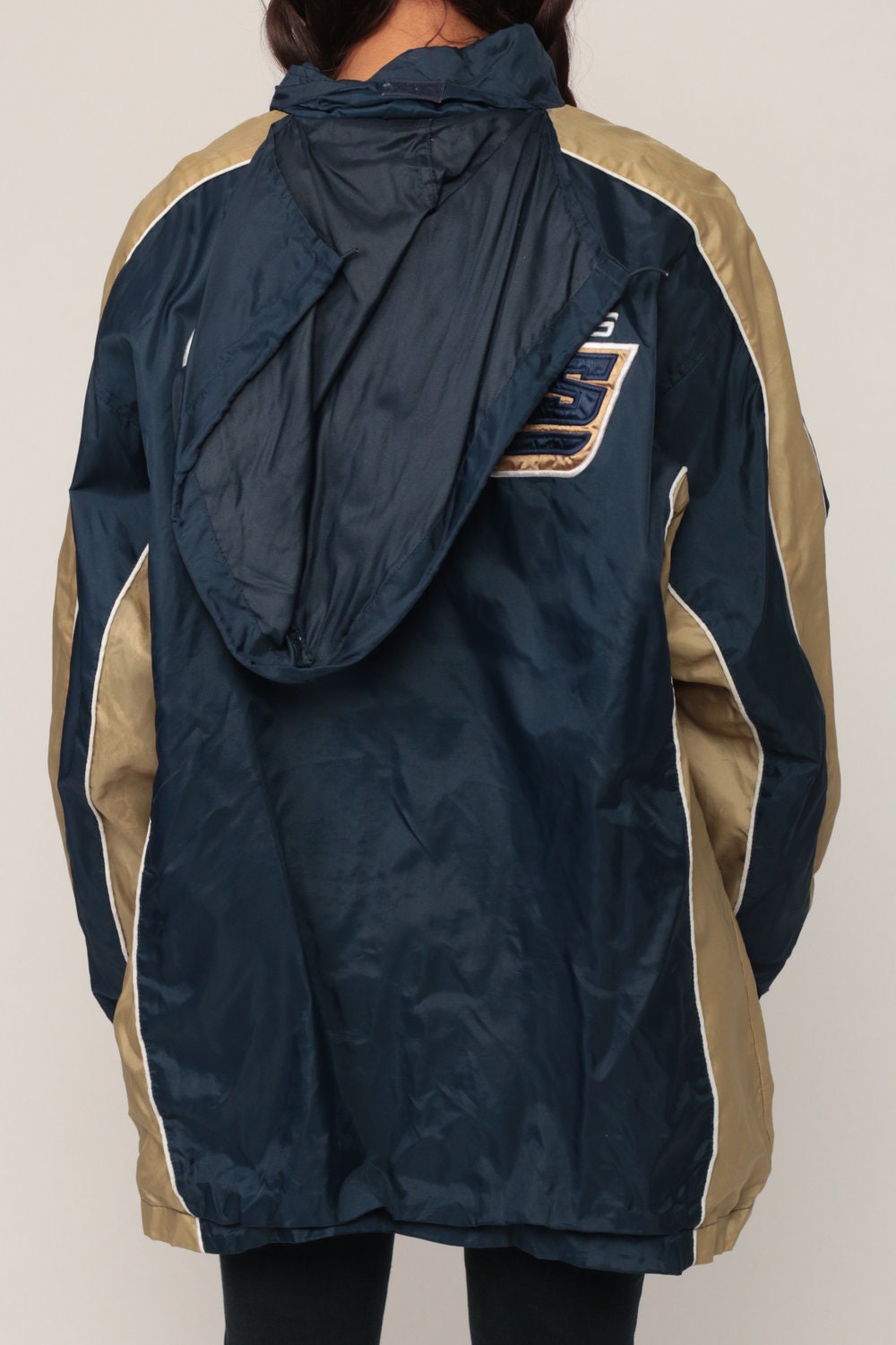 90s St Louis Rams NFL Hooded Jacket Nylon Unisex Extra Large
