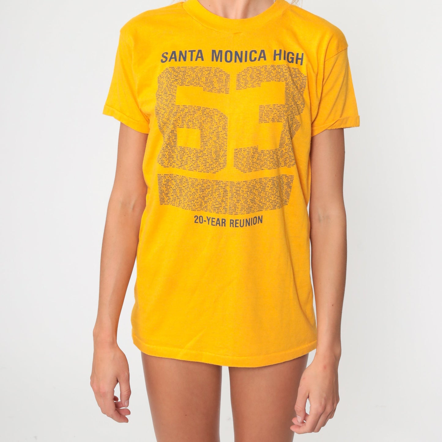 80s Santa Monica High School Reunion Tee Class of 1963 Graphic T-Shirt Small