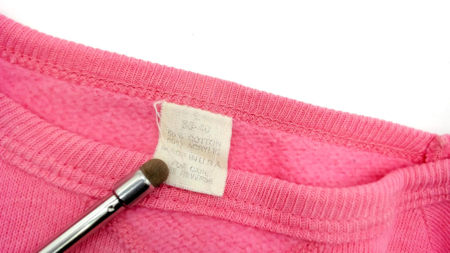 80s Sasson Pink Crewneck Sweatshirt Raglan Sleeve Medium M